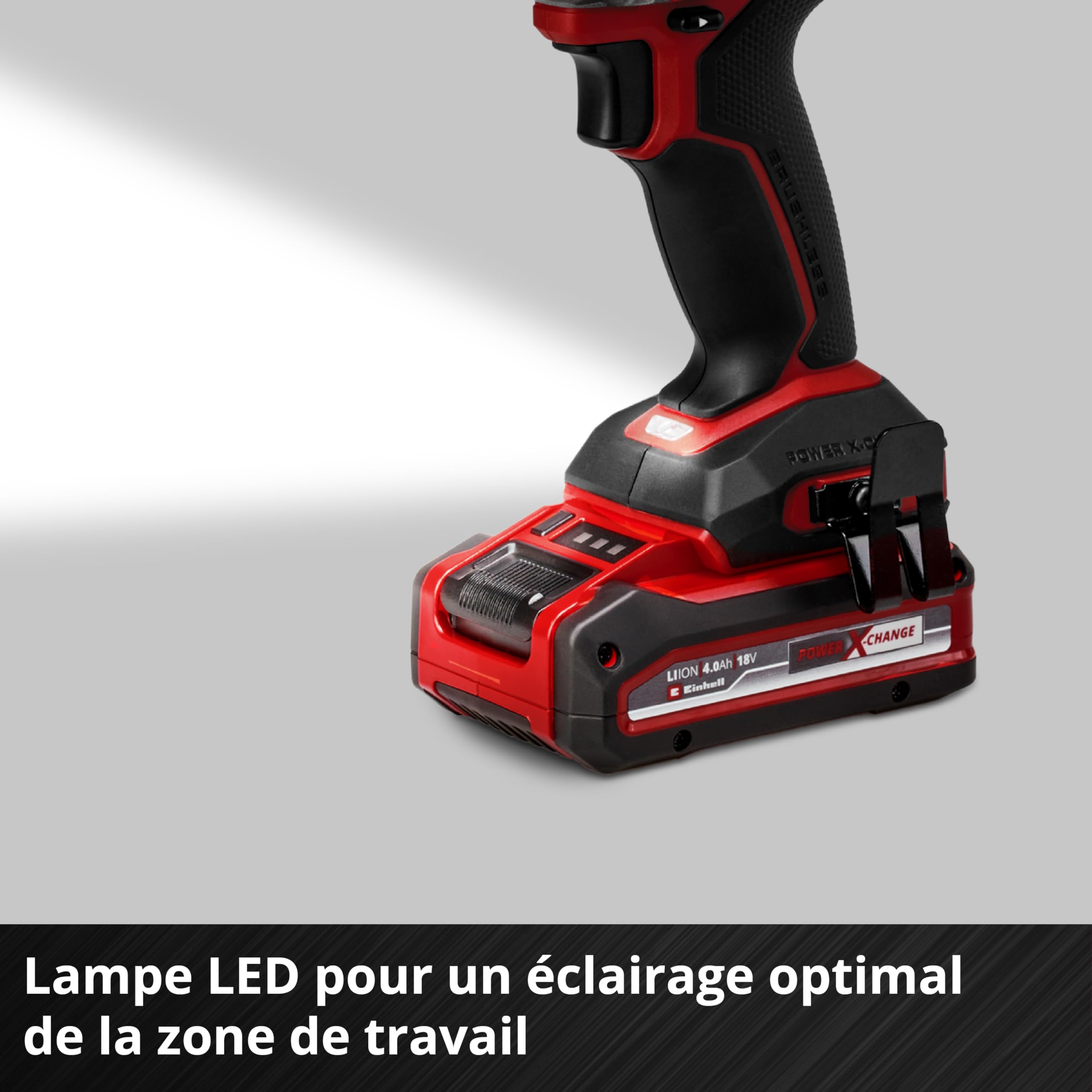 Einhell Professional Visseuse à chocs sans fil TP-CI 18/250 Li BL-Solo Power X-Change (18 V, couple de 250 Nm, moteur sans charbon, porte-embout 6 pans creux, lampe LED, sans batterie)