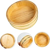 Vista 7 de Cubo de sushi Arroz japonés Sushi Tazón de arroz Plato de sushi Plato para servir sashimi Tabla de sushi Cubo de arroz de madera de gran capacidad