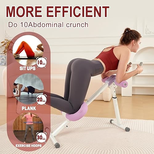 Miniatura 3 de HOTWAVE Entrenador abdominal plegable,Máquina de entrenamiento abdominal ajustable,Fortalecer la fuerza del núcleo,Equipo de ejercicio en casa