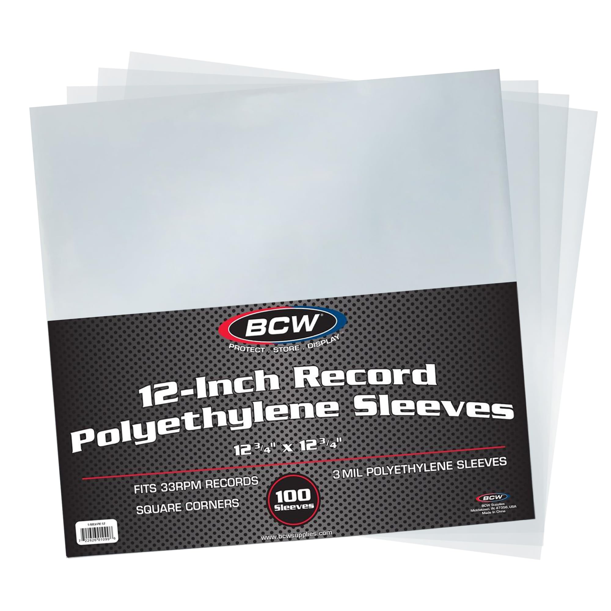 BCW 100CT Polyethylene Record Sleeve – 30 Cm, Säurefrei, Für LP-Schutz