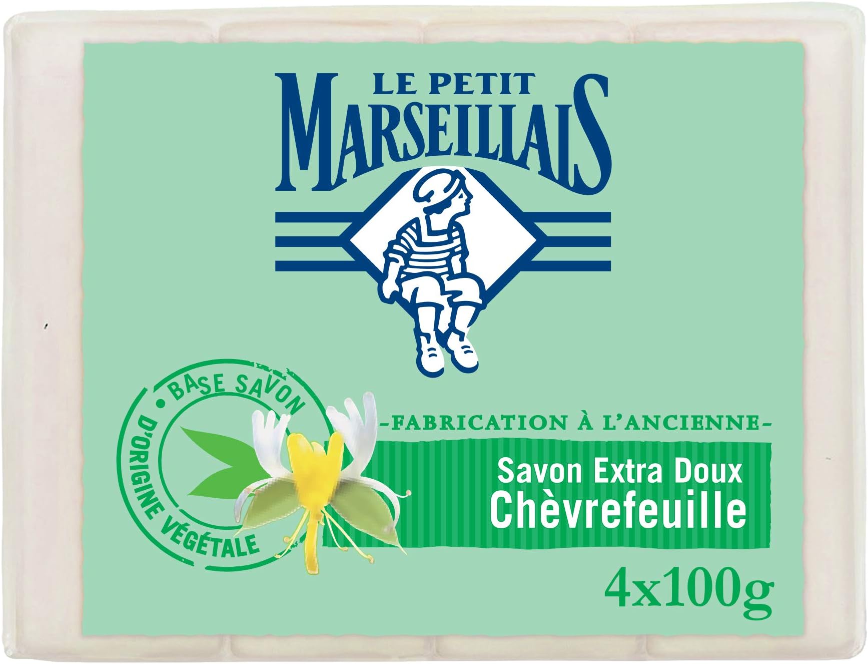 Le Petit Marseillais - Set of 4 Extra Soft Honeysuckle Soaps - 100 g