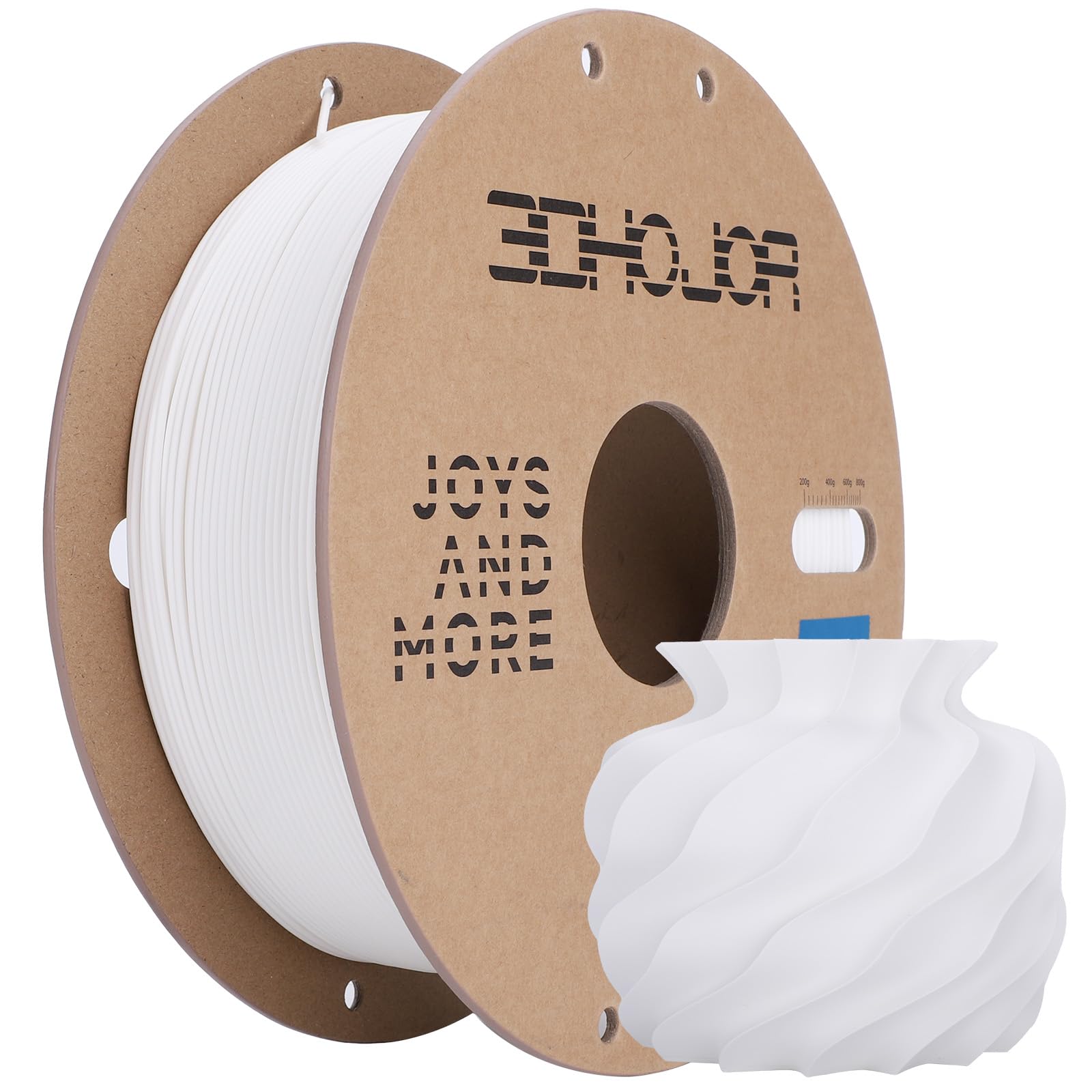 3DHoJor Matte PLA Filament Cremeweiß 1KG, Matte Oberfläche 3D Drucker Filament, Mattierte Textur, Maßgenauigkeit +/- 0.02mm, für die meisten FDM 3D Drucker