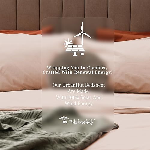 Miniatura 8 de URBANHUT Sábanas de algodón egipcio de 700 hilos tamaño individual, juego de sábanas suaves y lujosas de 4 piezas para cama tamaño King, sábana de