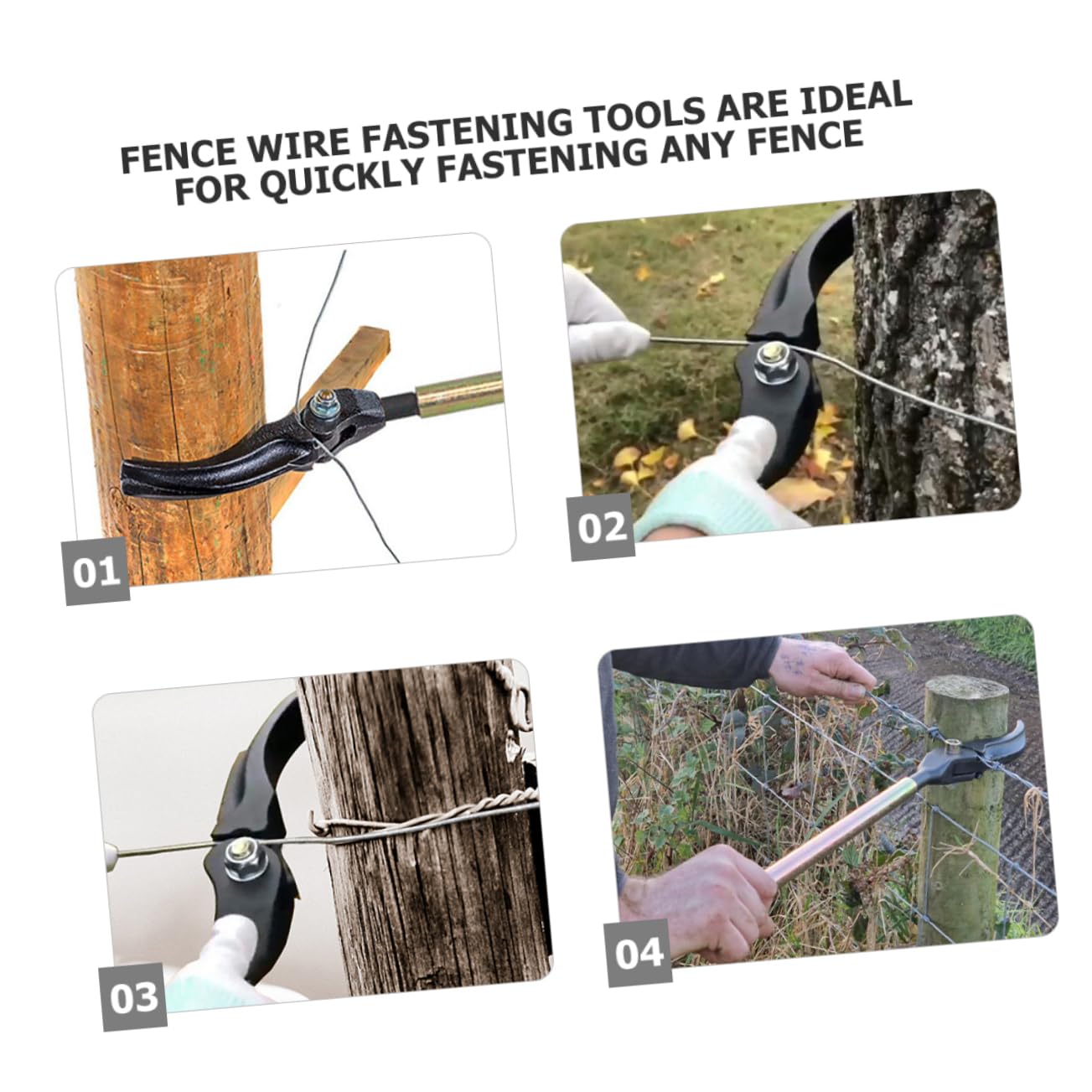 Herramienta tensora de alambre para valla de alambre de púas, fácil de usar, tensor y tensor para vallas de jardín, extractor de alambre de acero para una instalación y ajuste cómodos