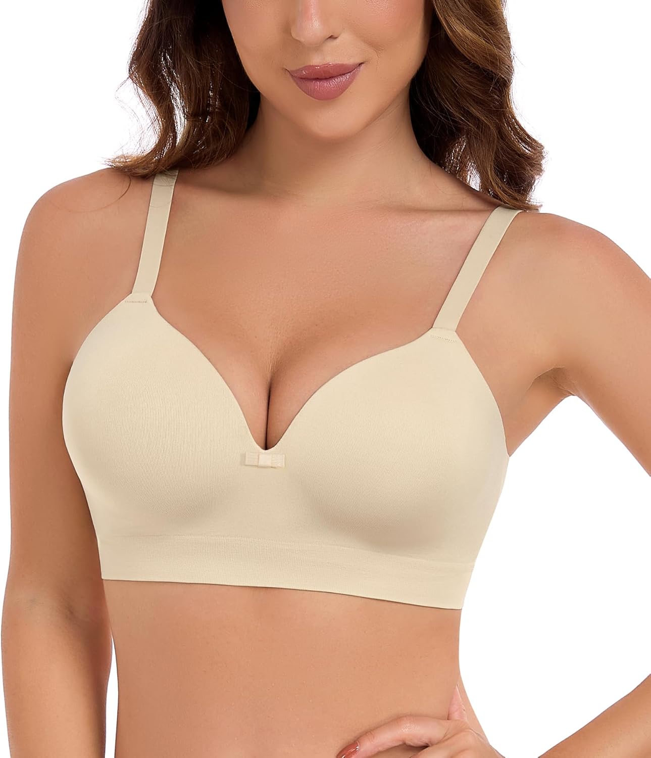 Women's Full Coverage Plus Size Bras Wireless Bra Supportive Push Up Bralettes - Image 6