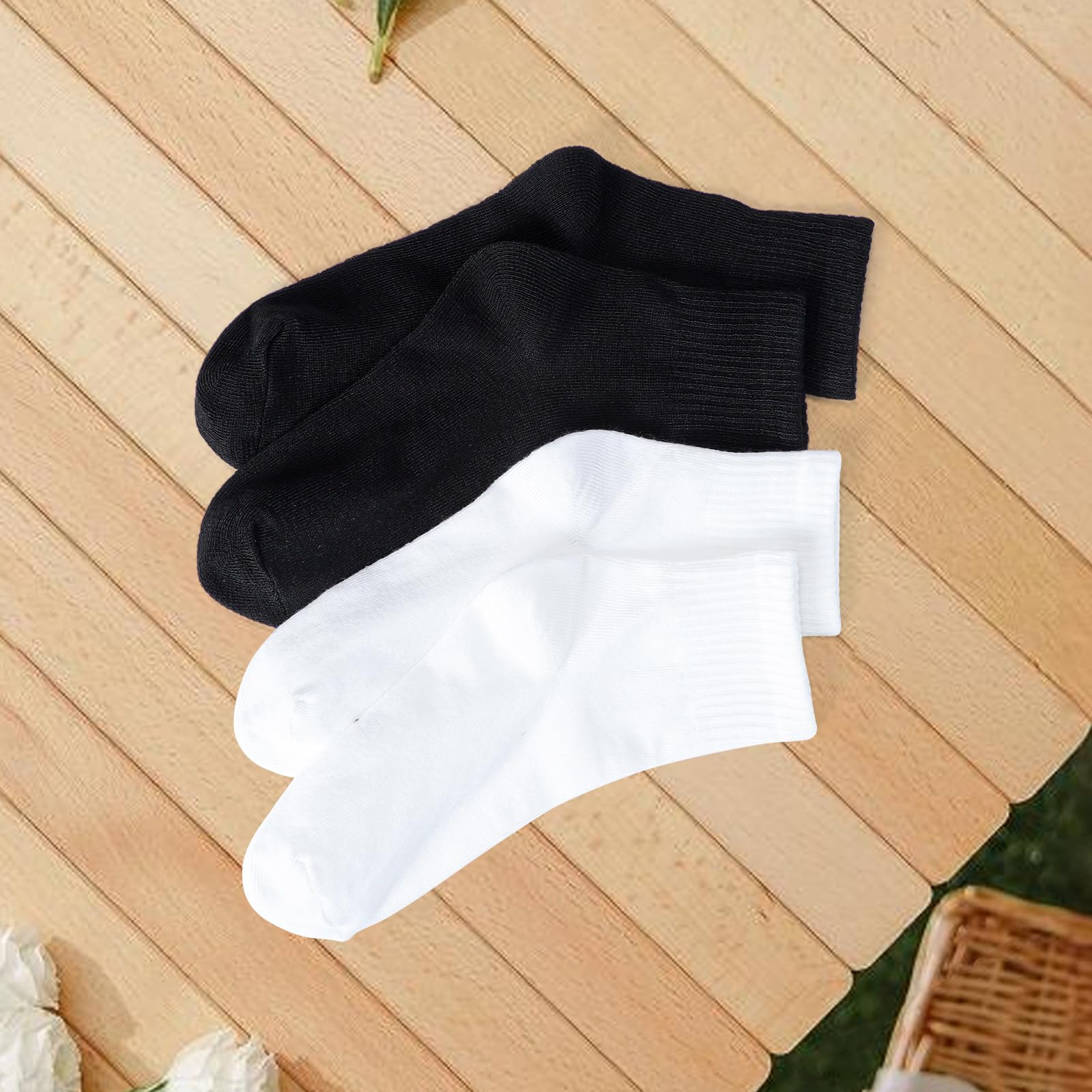 Risipu Chaussettes blanches en coton pour enfants de 3 à 13 ans