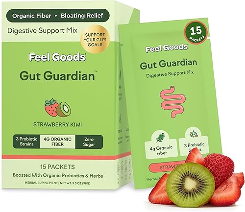 Miniatura 11 de Feel Goods Gut Guardian, Fibra Orgánica, Polvo Probiótico y Prebiótico, Sin Azúcar, Hierbas para la Hinchazón, Apoyo para la Salud Intestinal, Salud