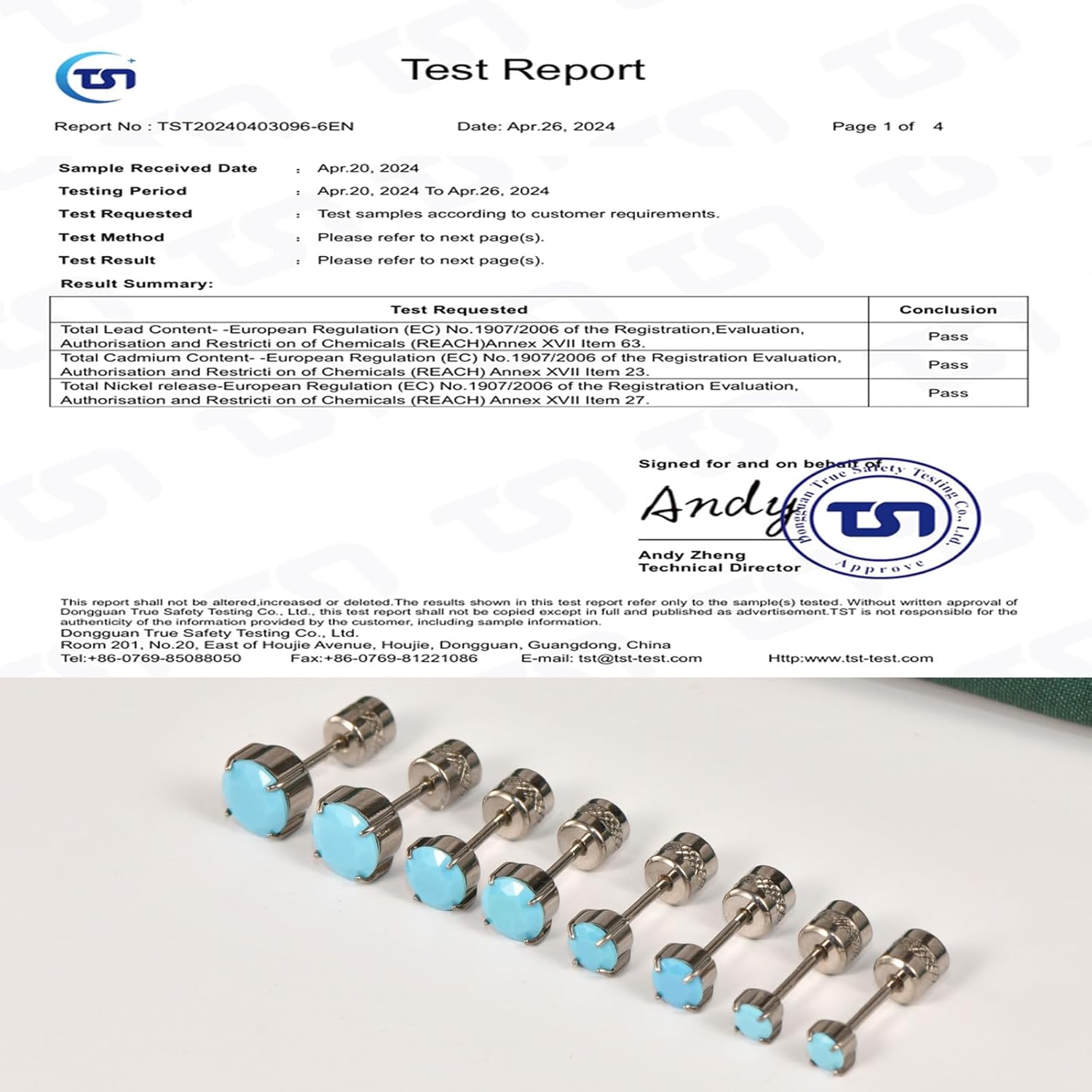 Hopply Hypoallergenic G23 Pure Titanium Earrings, 20G Implant Grade Flatback 5A Cubic Zirconia Earrings Studs, Suitable for Women Men Sensitive Ears Jewelry Gift - Image 4