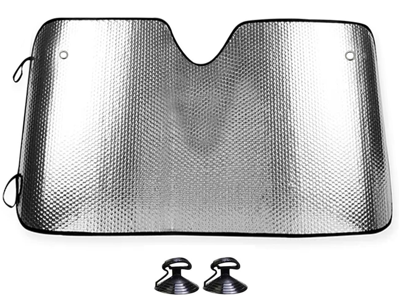 Parasol Coche Delantero，Parasol Luna de Coche Metalizado Cortina Reflectante para Vehículo Protección Rayos UV Parabrisas, Protector Solar Camionetas, Todoterrenos, Furgonetas (130x70cm) — view 8