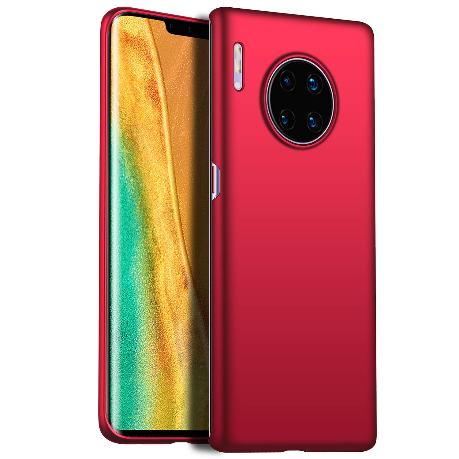 BRAND SET Case for Huawei Mate 30 Pro 5G PC Silky Ultra Thin Phone Case Anti-Fingerprint Ultra-thin Matte Hard Shell Suitable for Huawei Mate 30 Pro 5G-Red