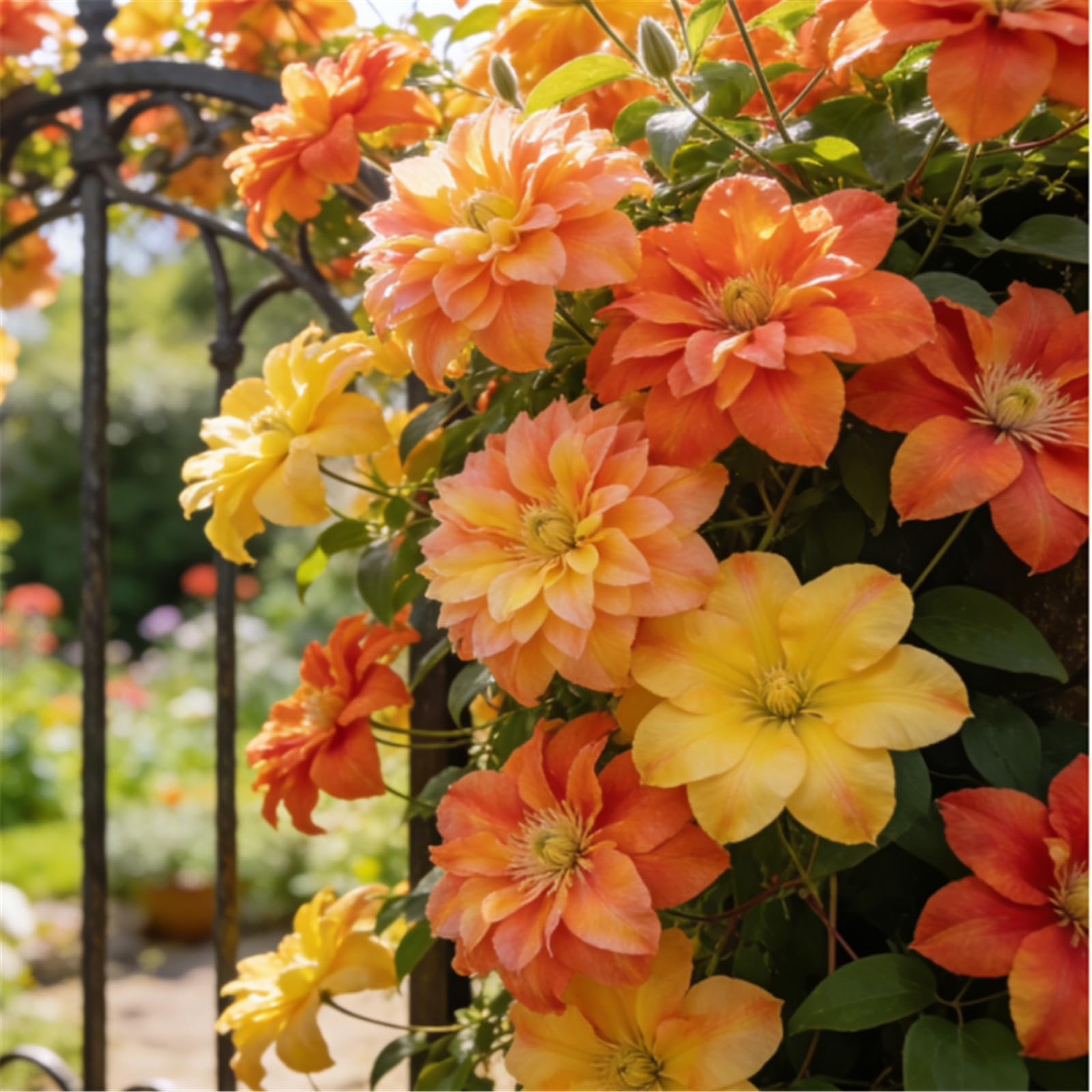 Rare Clematis/Climbing Clematis/Rhizomes/Garden Fences/Climbing Plant Decorations/Bare Roots Hardy, Professional for Beautiful Indoor/Outdoor Displays-8 Roots-D