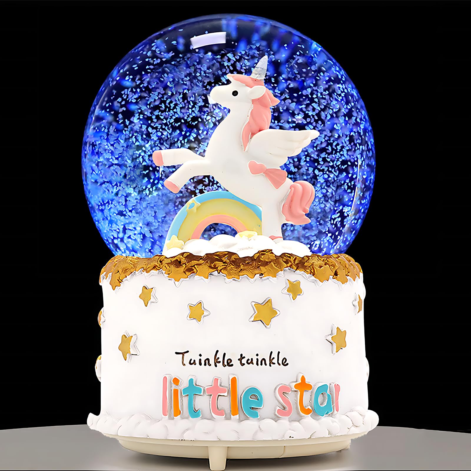 Bola de Nieve de Regalo de Cristal,Caja de Música,Globo de Agua, Adorno de Escritorio Melodía para Niñas, Nietas, Escritorio Ornamento Decoración de Escritorio