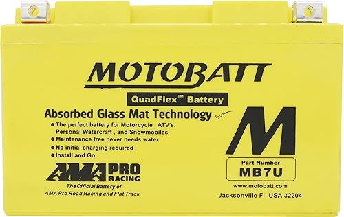 Miniatura 2 de MotoBatt 12 V 6.7 Ah MB7U batería sellada sin mantenimiento AGM