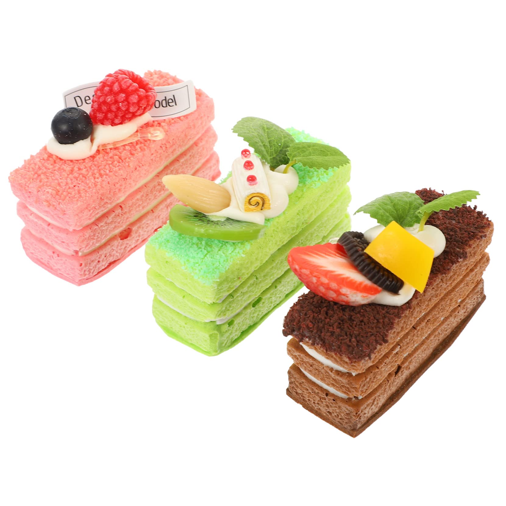 3pcs Simulation Cake Model Pu Showcase Cupboard