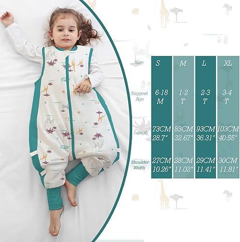 Miniatura 3 de Saco de dormir para bebé con pies 2.5 TOG Manta portátil con piernas Saco de dormir sin mangas para niños pequeños 2.5 TOG para otoño e invierno