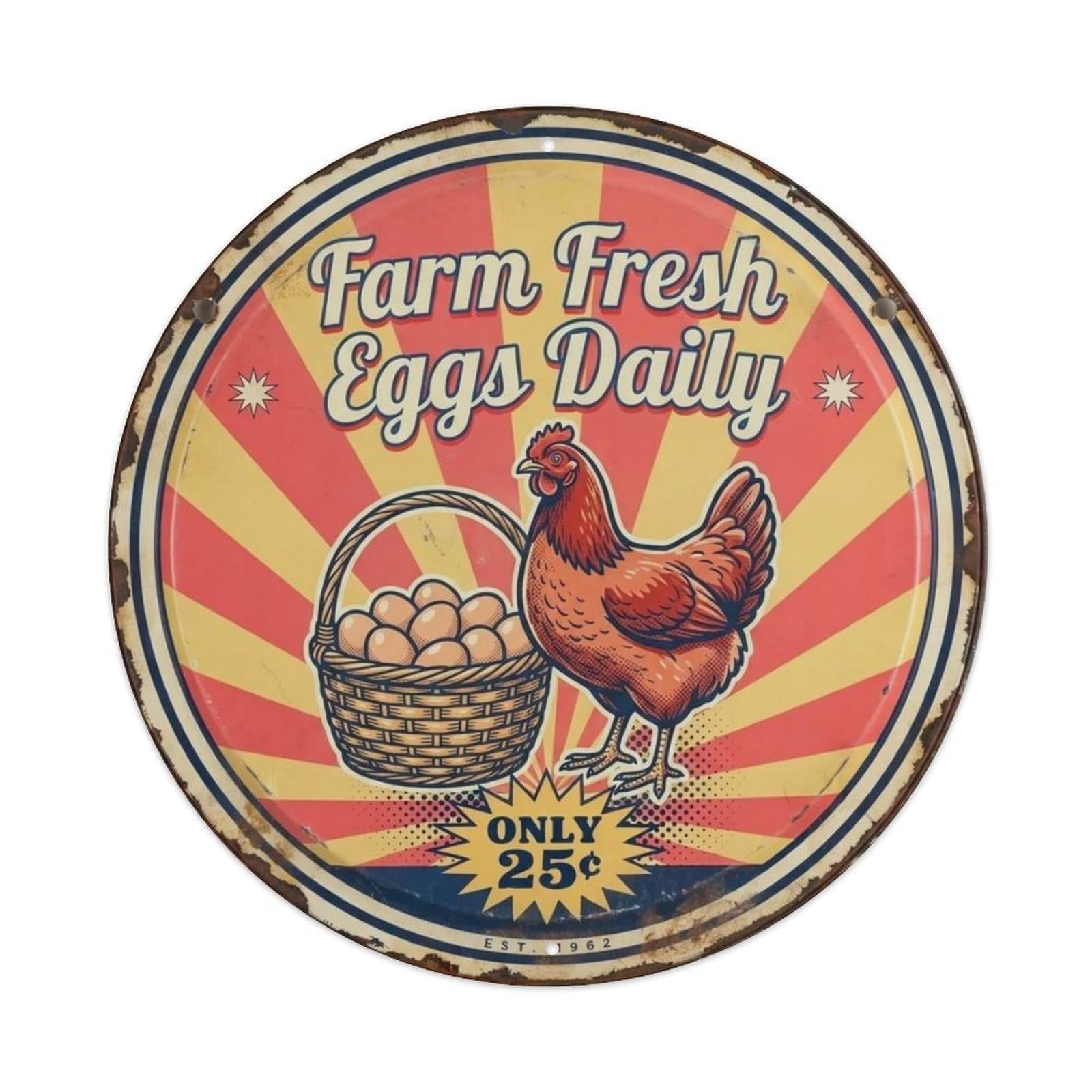 Farm Fresh Eggs Metal Tin Sign Plaque