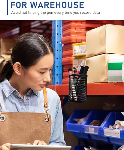 Miniatura 6 de QYH Soporte magnético para bolígrafo, paquete de 4 unidades, organizador de casilleros para lápices para la escuela y la oficina, color negro