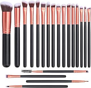 Sponsored Ad - JPNK 20PCS Rose Gold Makeup Brush Set, Eyeliner Eyeshadow Blending Brush,Foundation Powder Blush Concealer ...