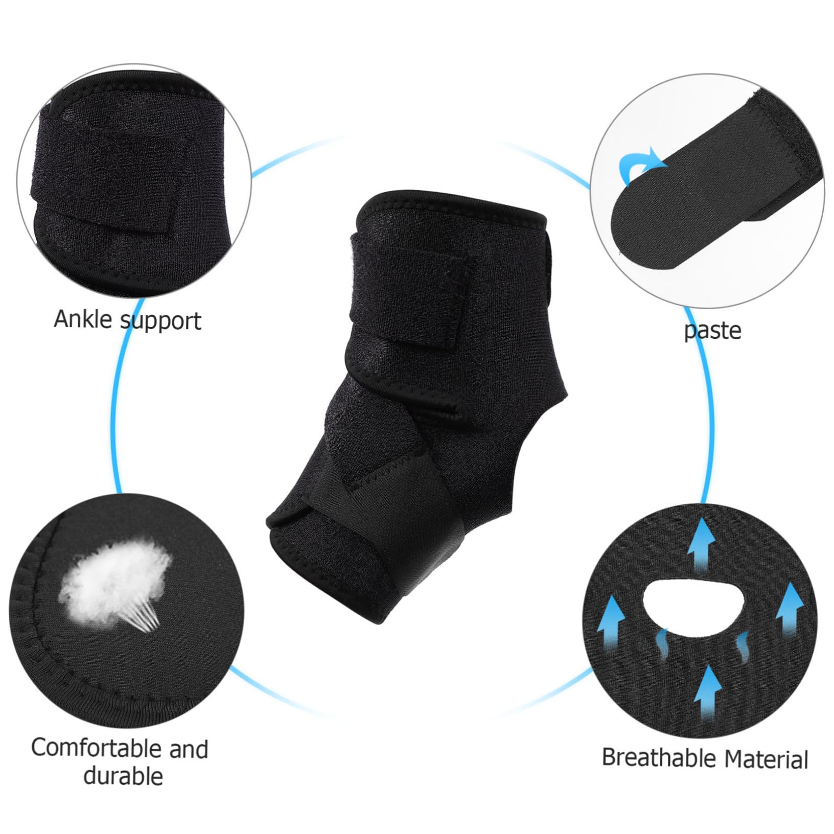 FRCOLOR Nkle Brace Compression Ankle Support Sleeve Wrap for Basketball Volleyball Running Yoga for Sprains