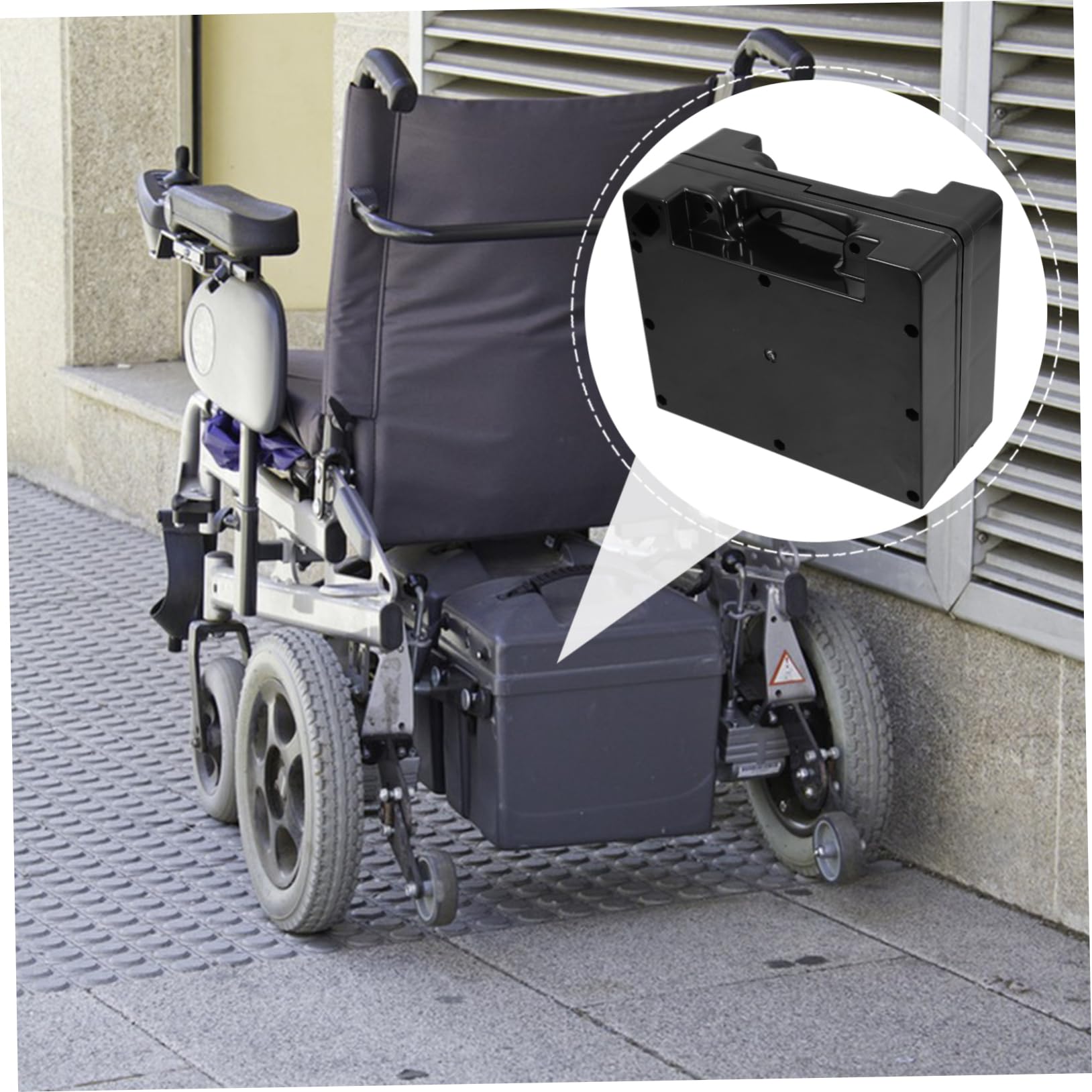 BESTYASH Custodia Per Batteria Per Elettrica Pieghevole Portatile Per Anziani Supporto Per Batteria Per Abs Nero