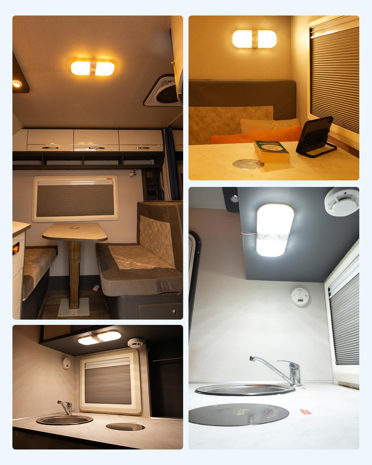 SUPAREE Plafoniera LED 12V Camper con Dimmer 3 Colori 2700K-6500K