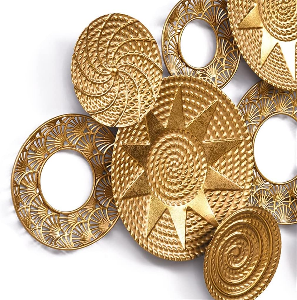 Model Room Wall Decoration Iron Brown Circular Decoration Trend Wall Three-Dimensional Pendant