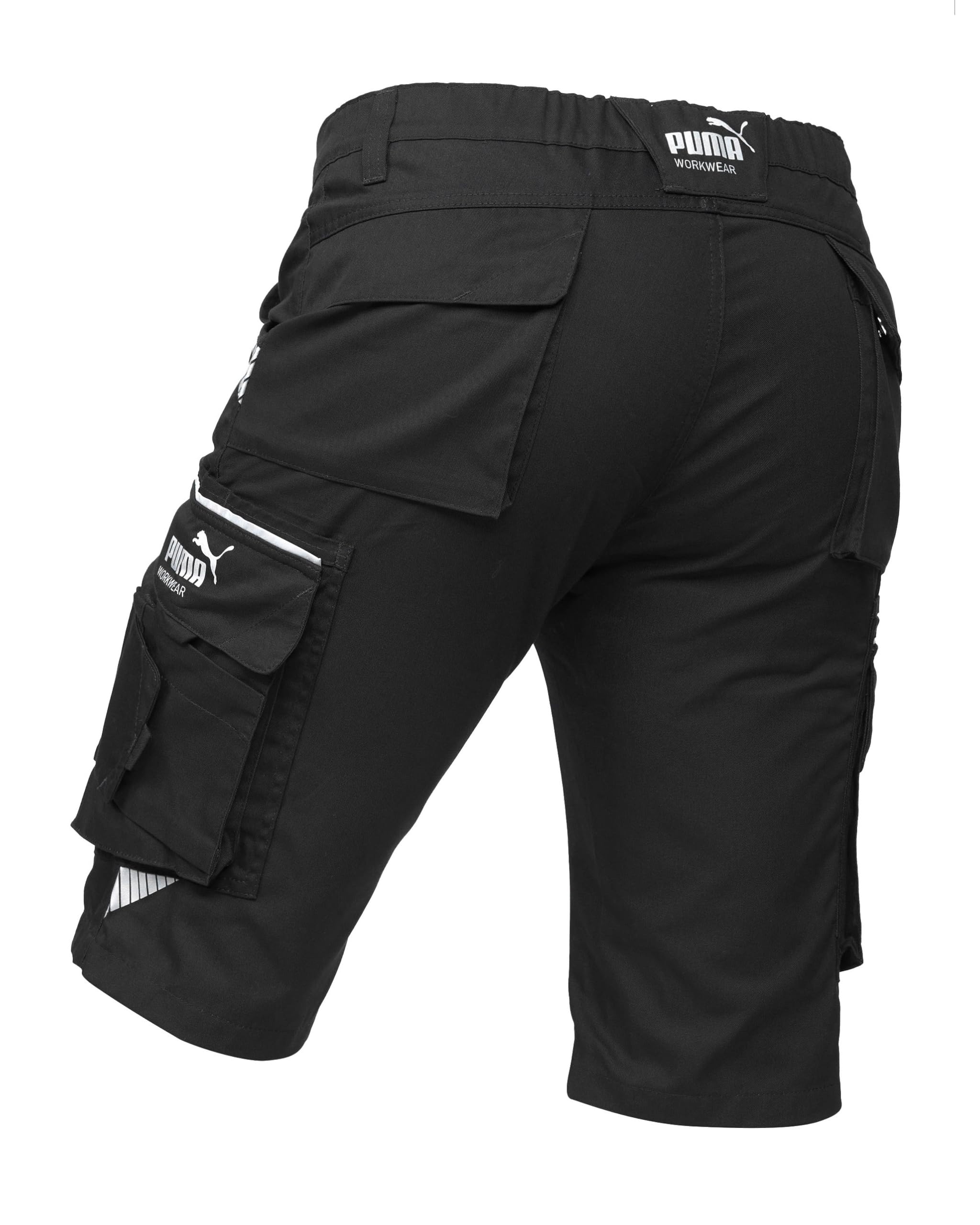 PUMA Workwear Precision X Short de Travail pour Hommes, Nombreuses Poches & Réflecteurs - Idéal pour Les Artisans, Les ouvriers de Production et de Construction