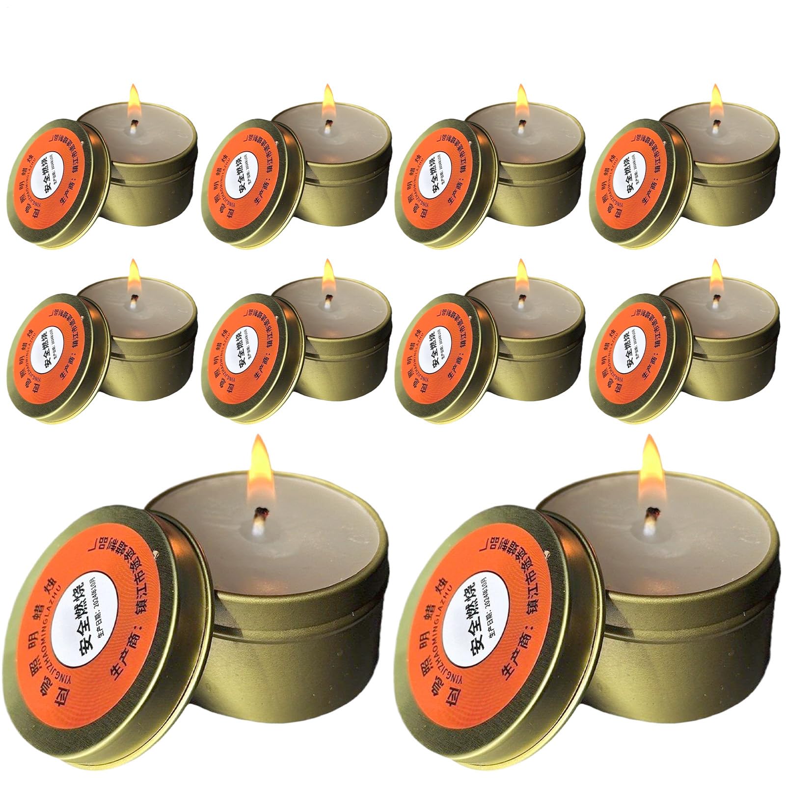 Velas de supervivencia de larga duración para interiores, velas de corte de energía, juego de 10 dispositivos de iluminación sin olor para camping, picnic, suministros de supervivencia salvaje
