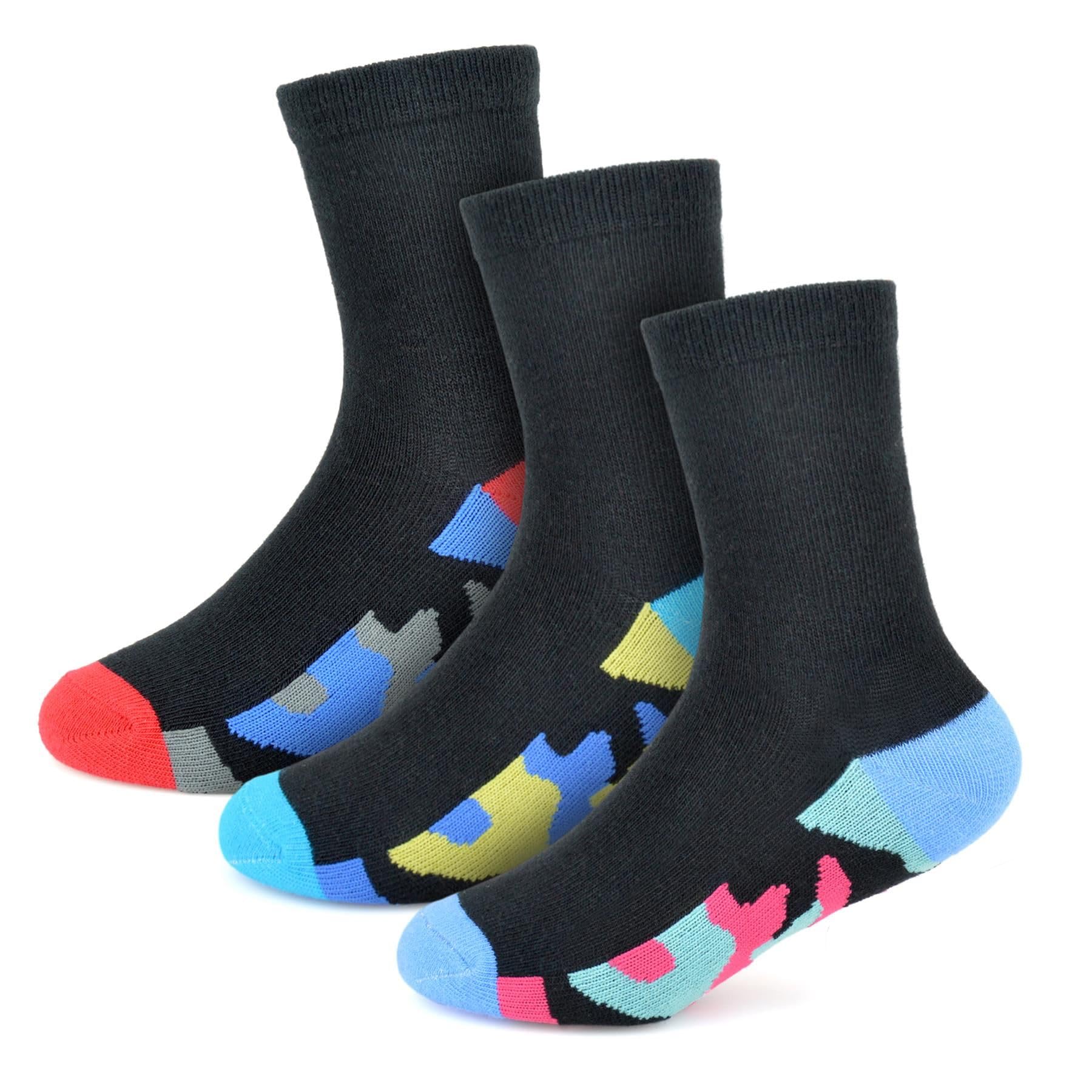 A2z 4 Kids Boys Camo A Camouflage Heel & Toe Socks Stylish Pack Of 3 Comfortable - Socks Az097 3 Pack 3-6 (9-12)