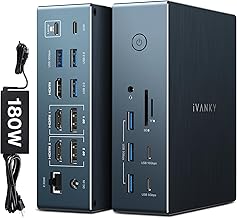 iVANKY 20-in-1 FusionDock Pro 2 DisplayLink Docking Station for MacBook Pro/Air with 180W Power Adapter, Triple 4K@60Hz Monitor Display Dock for M1/M2/M3/M4 Mac mini Air, 2.5GbE, 3*HDMI, 2*DP, 10Gbps