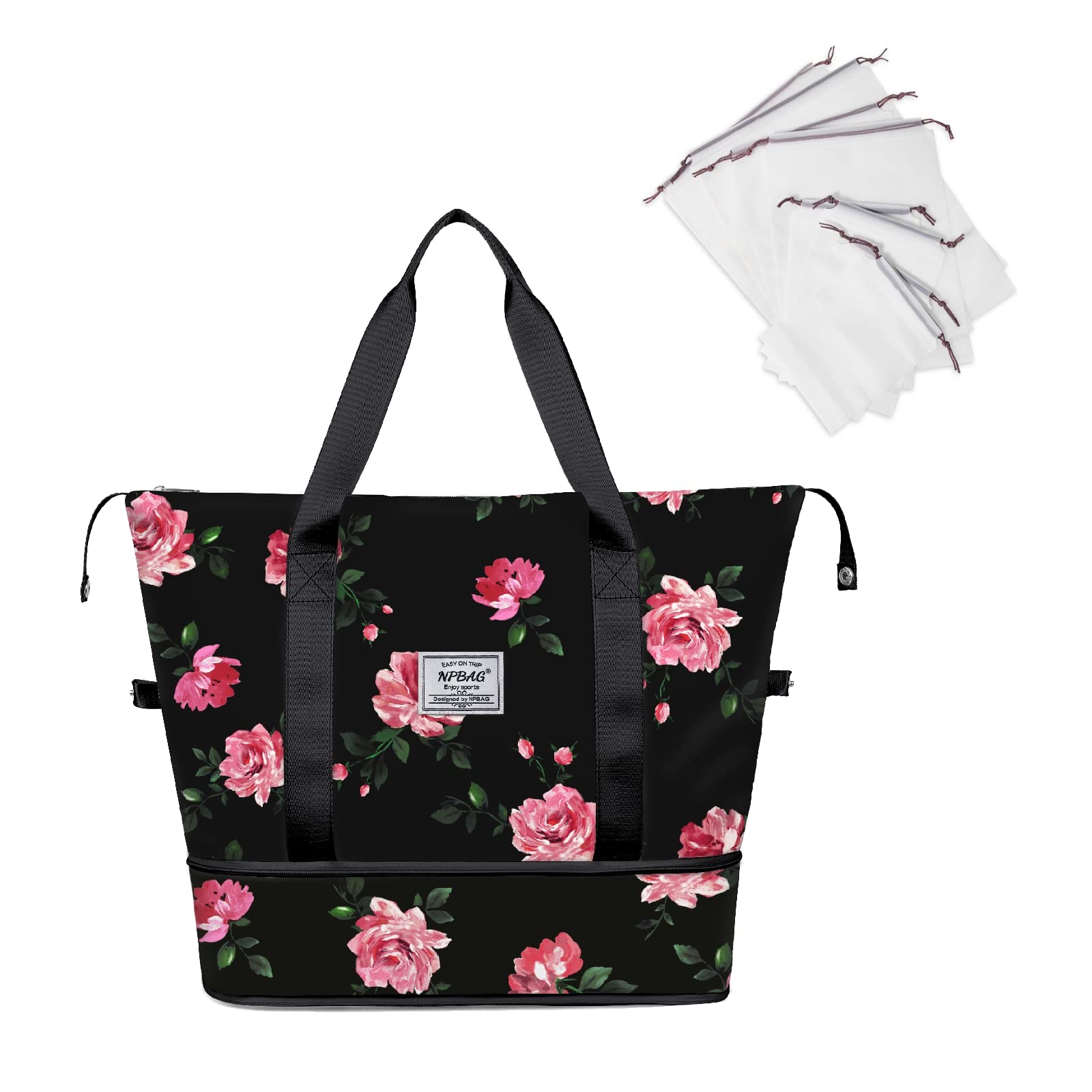 NPBAG Women Travel Duffel, Multi Functional Large Expandable Weekender Carry-on Tote, Gym Workout Overnight Bag, Mommy Hospital Bag for Labor and