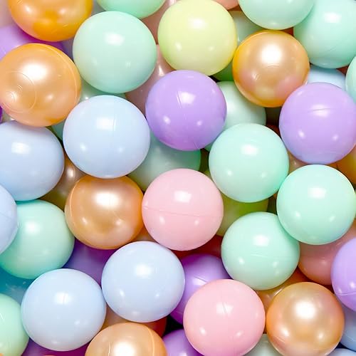 Miniatura 10 de STARBOLO Pelotas para hogueras  100 unidades  Pelotas de juguete de plástico a prueba de aplastamiento para niños, bolas de océano macarrón para
