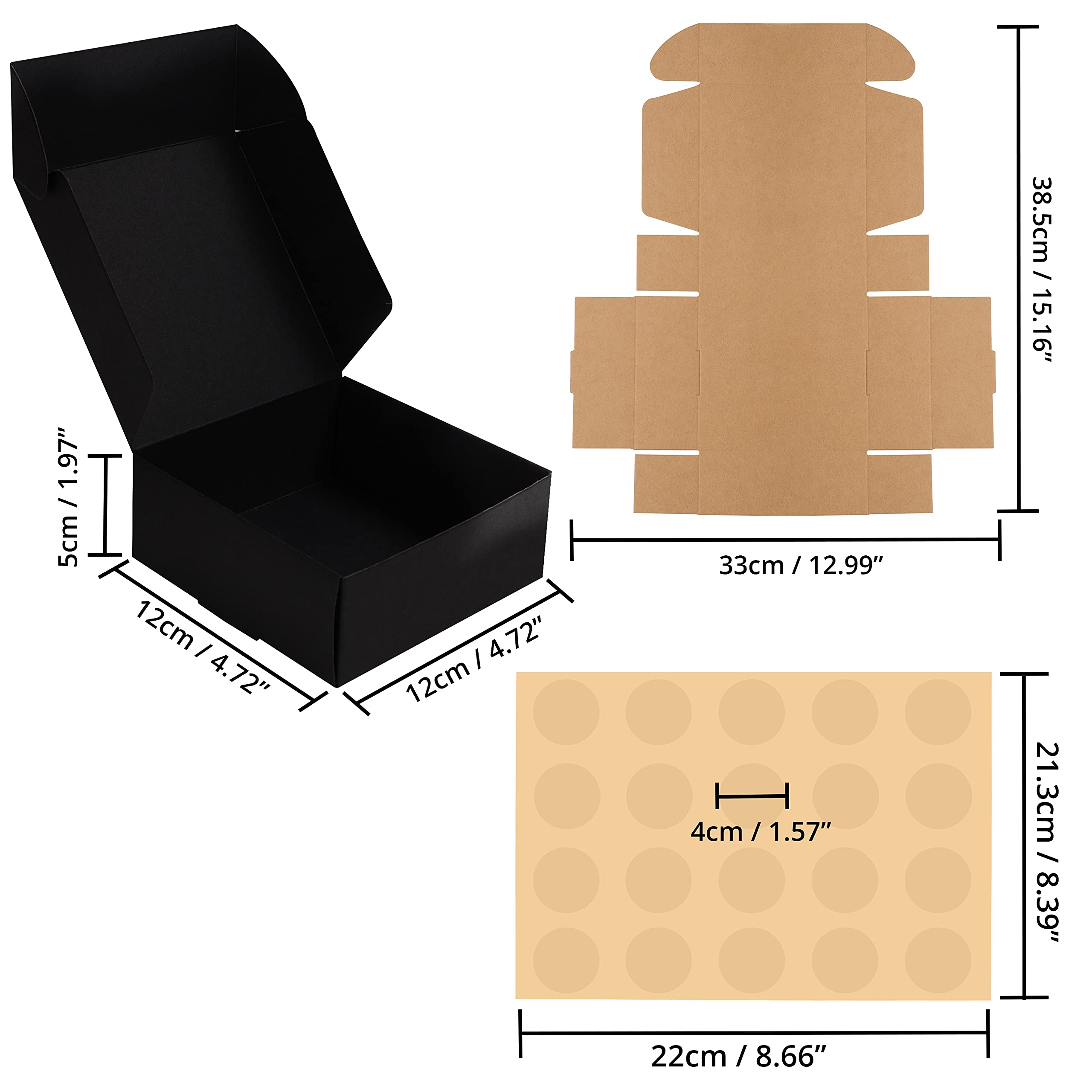 20 Scatoline Kraft Kurtzy 12x12x5 Cm - Scatole Portaconfetti Con Coperchio Per Feste, Compleanni, Matrimoni - Foto 5