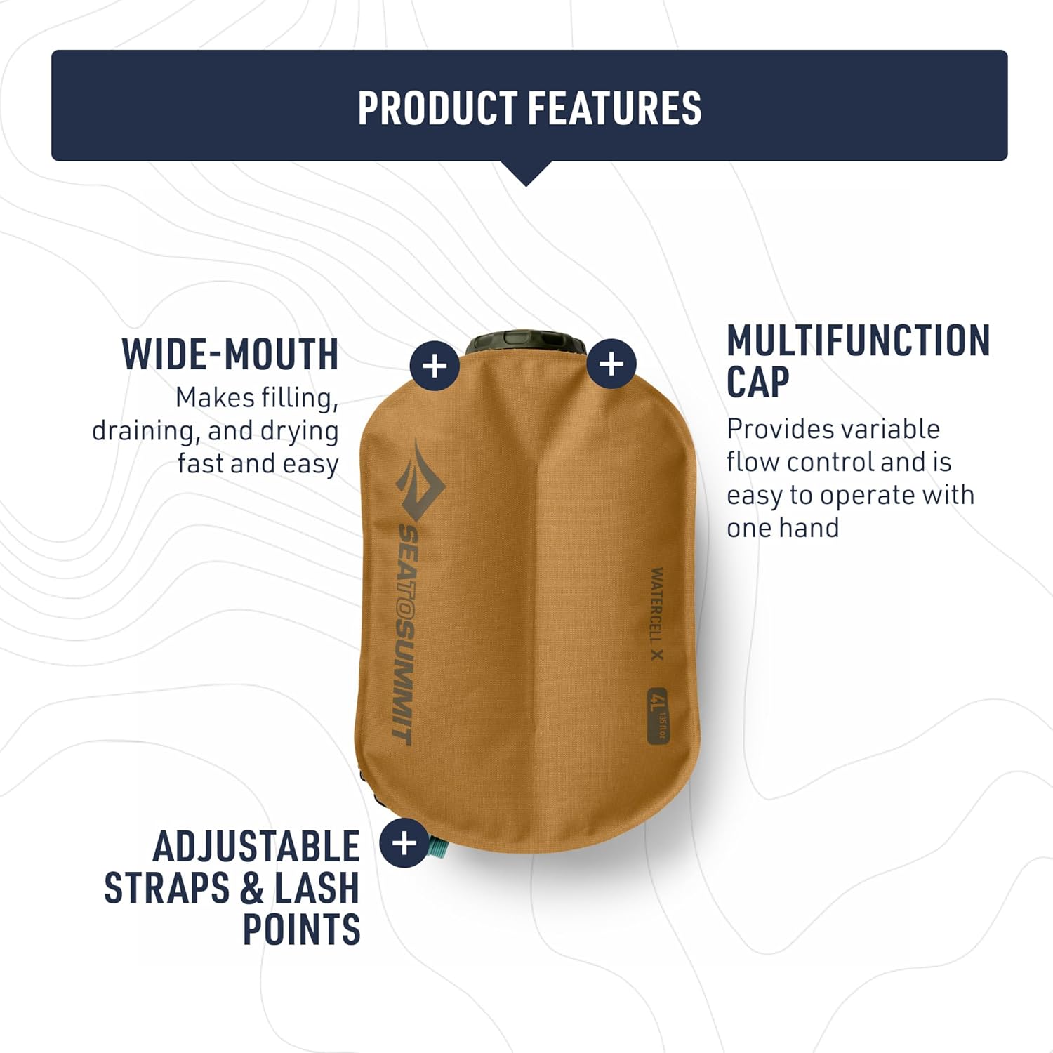 Sea to Summit Watercell X Lightweight Camping Water Storage/Dispenser and Shower