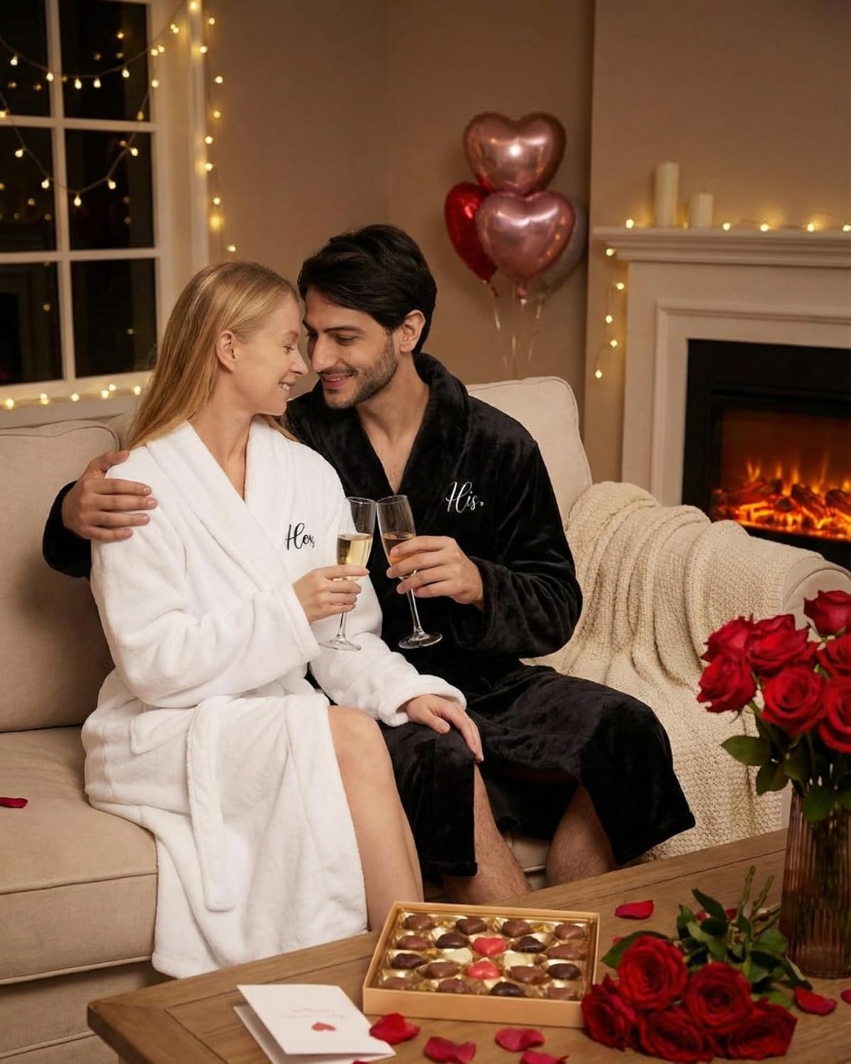 Jecery 2 Pack Valentines His and Hers Robes Gifts Hubby Wifey Flannel Embroidered Matching Robes Pajamas Anniversary Wedding