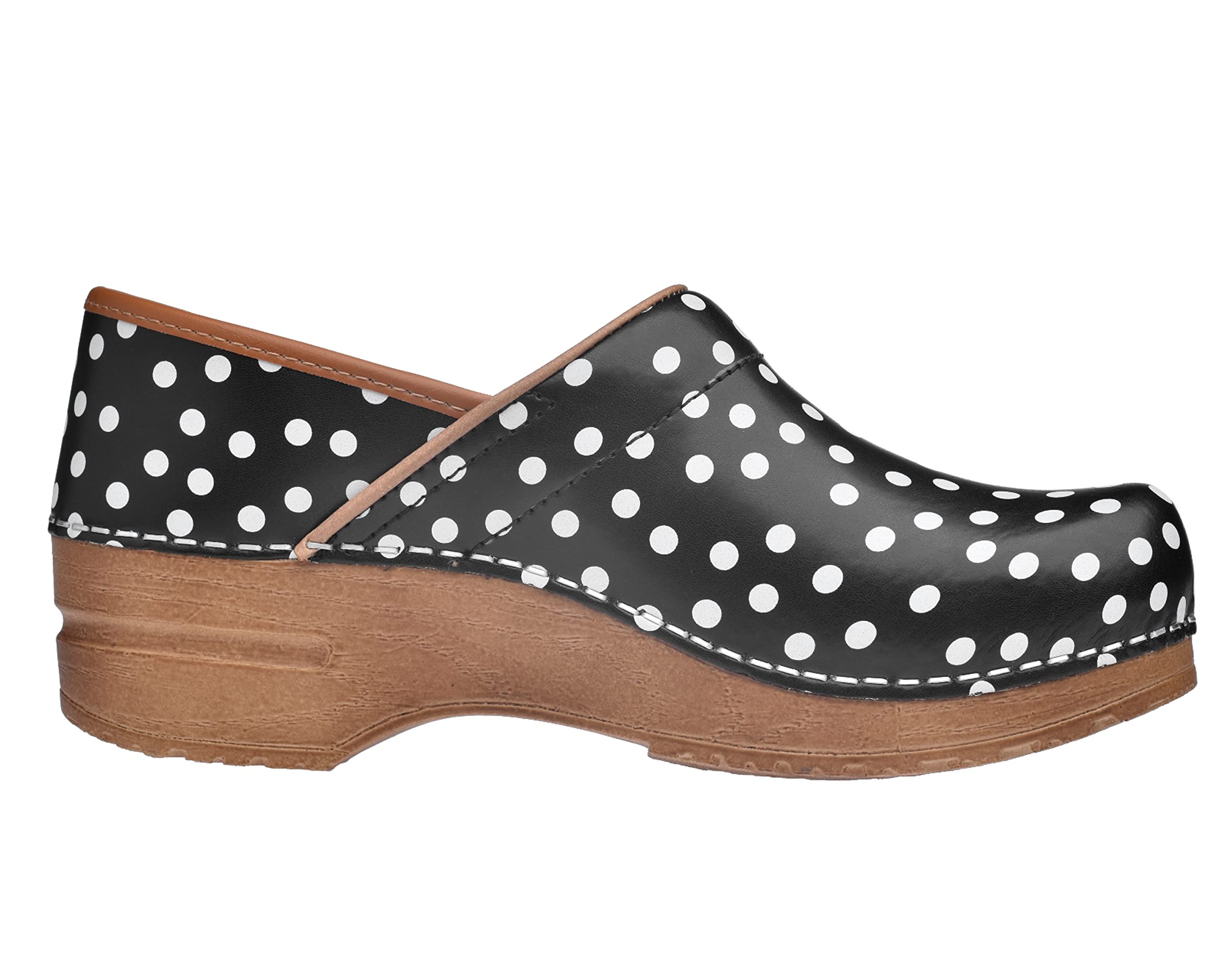Sanita Professional Festa Closed Clog | Original Handmade Flexible Leather Clog for Women | Maximum Stability | Anatomical Shaped Footbed with Soft Foam | Shock Absorbing Heel