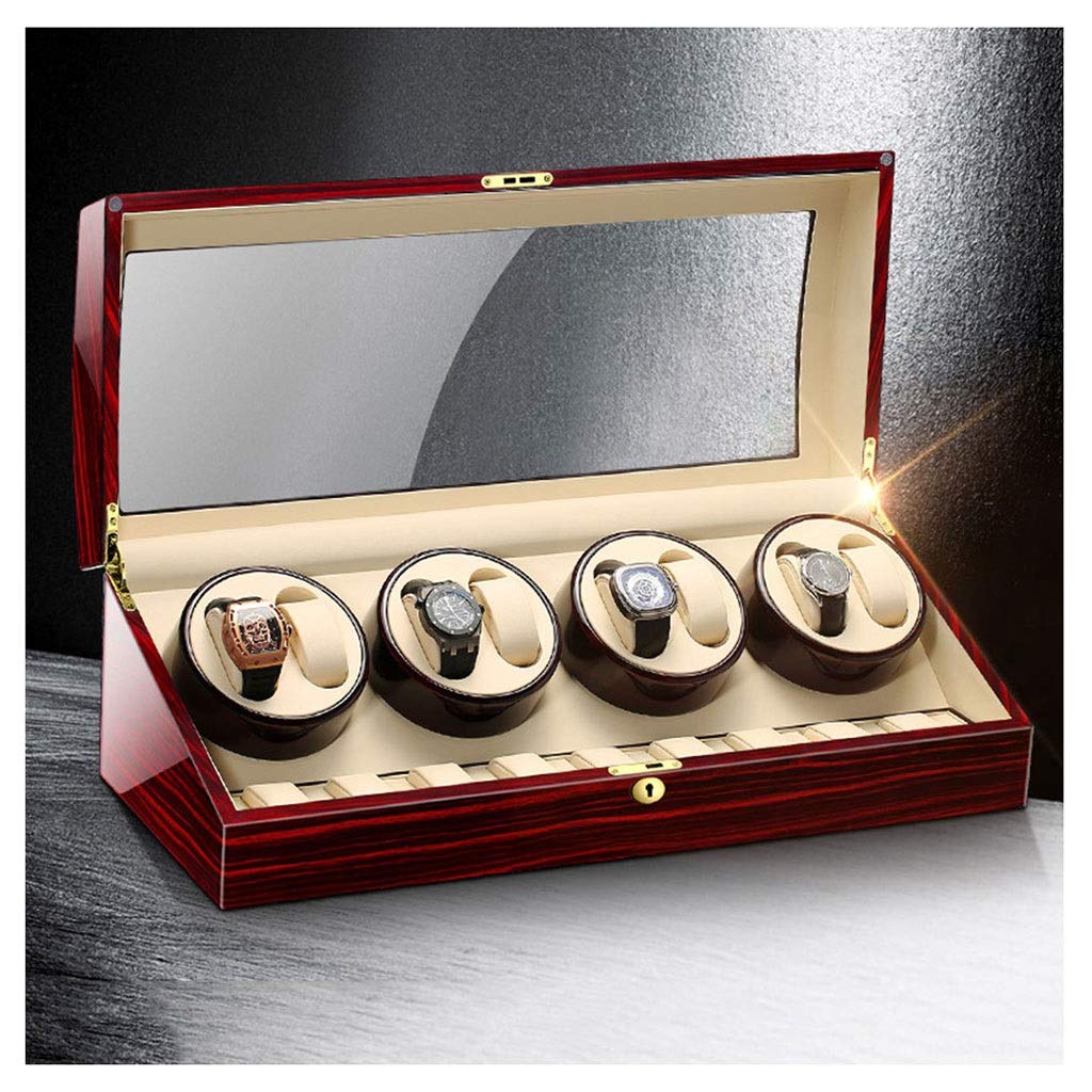 Mzp Luxury Wooden Automatic Watch Winder Five Timer Modes Safelty