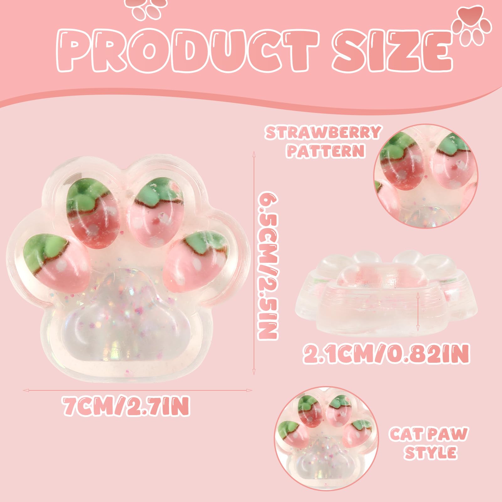 Squishy Patte De Chat Kawaii - Jouet Anti-stress En TPR - Doux Et Rebondissant - Pour Adultes Et Enfants
