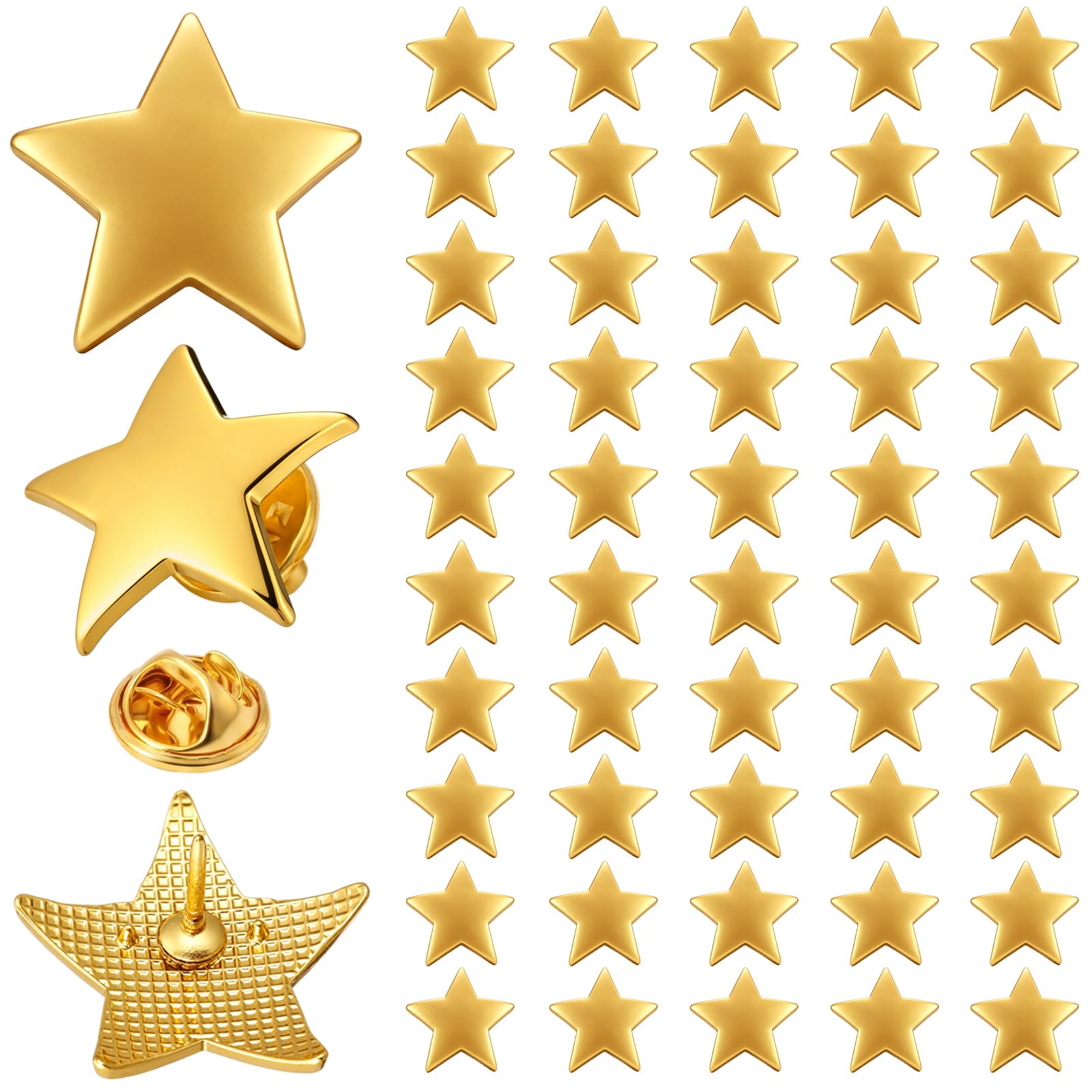Lyrow 25/50/100/150/300 Pcs Star Pins Bulk