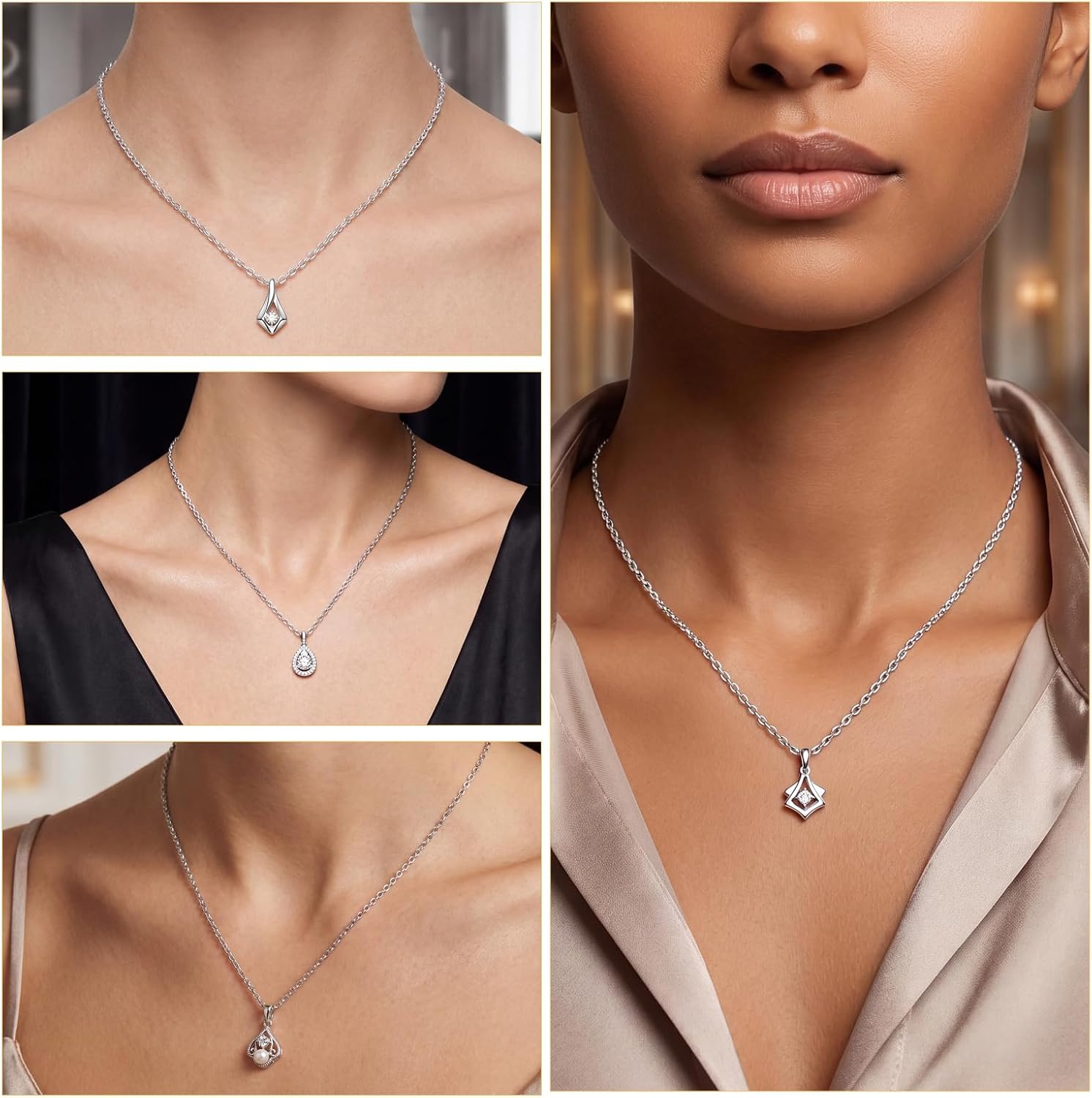 Outus 12 Pack Silver Link Chain Necklaces W/Lobster Clasp, 18 Inch