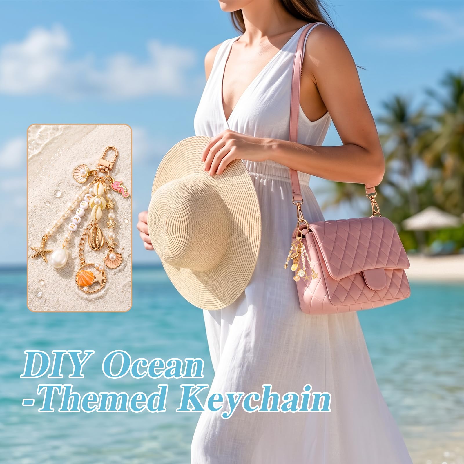 Ocean Keychain Making Kit - 847 Pcs DIY Charm Kit -5