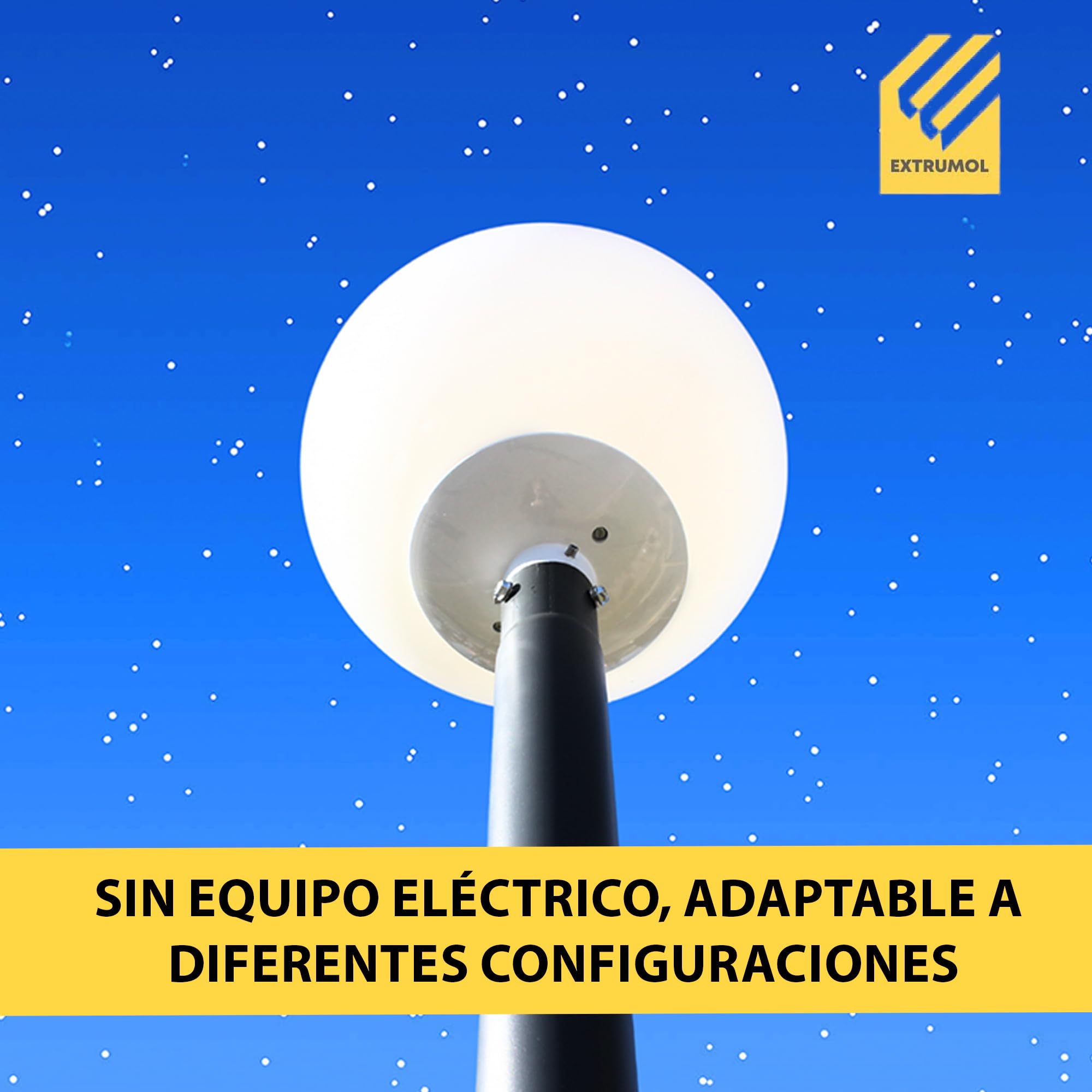 Base gris de policarbonato para bola E27