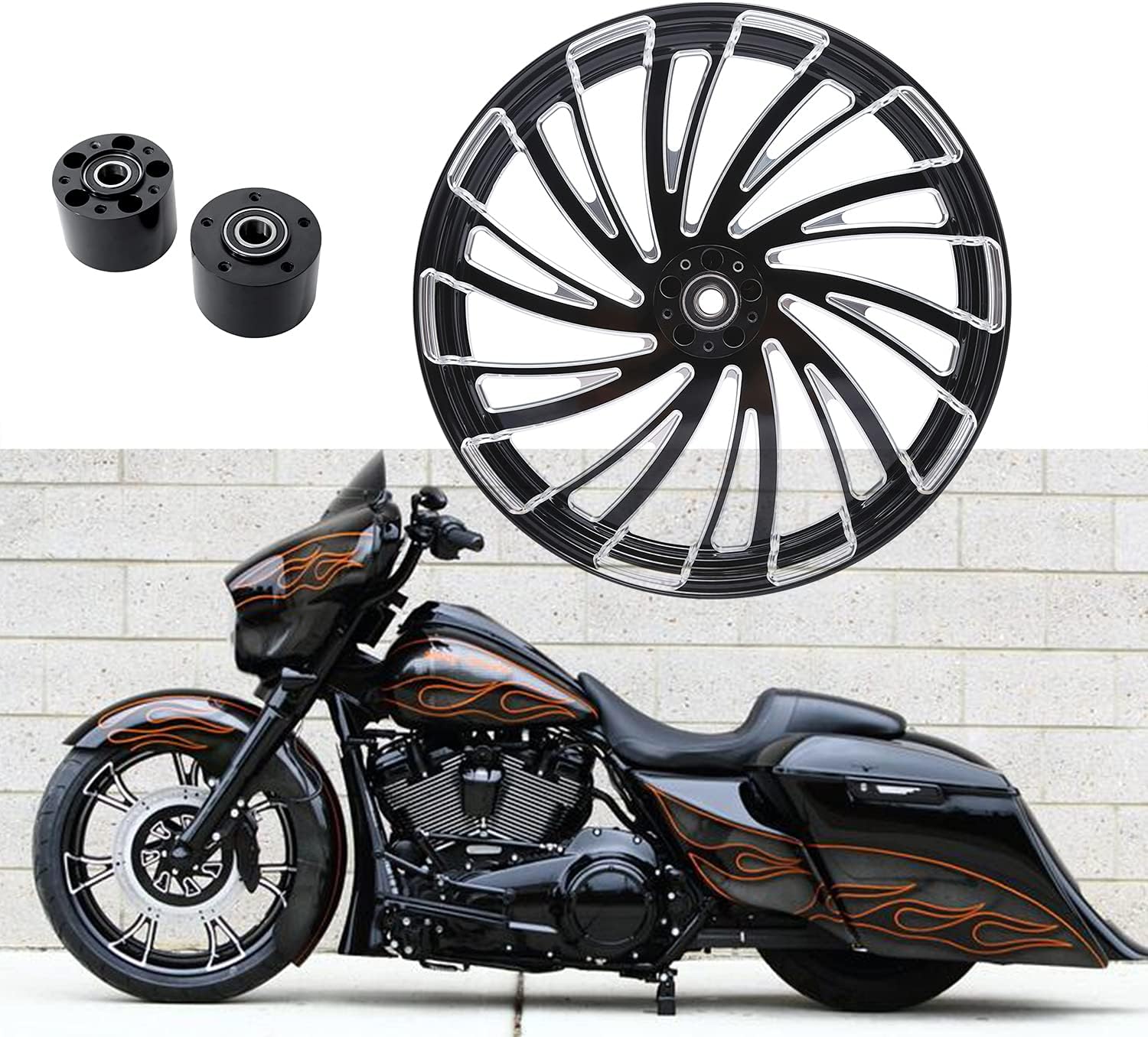 21" X 3.5" Motorcycle Aluminum Front Rear Wheel Rim for Harley Wheels and Rims Ultra Classic Electra Glide Road King Road Glide Street Glide CVO Limited 2008-2025