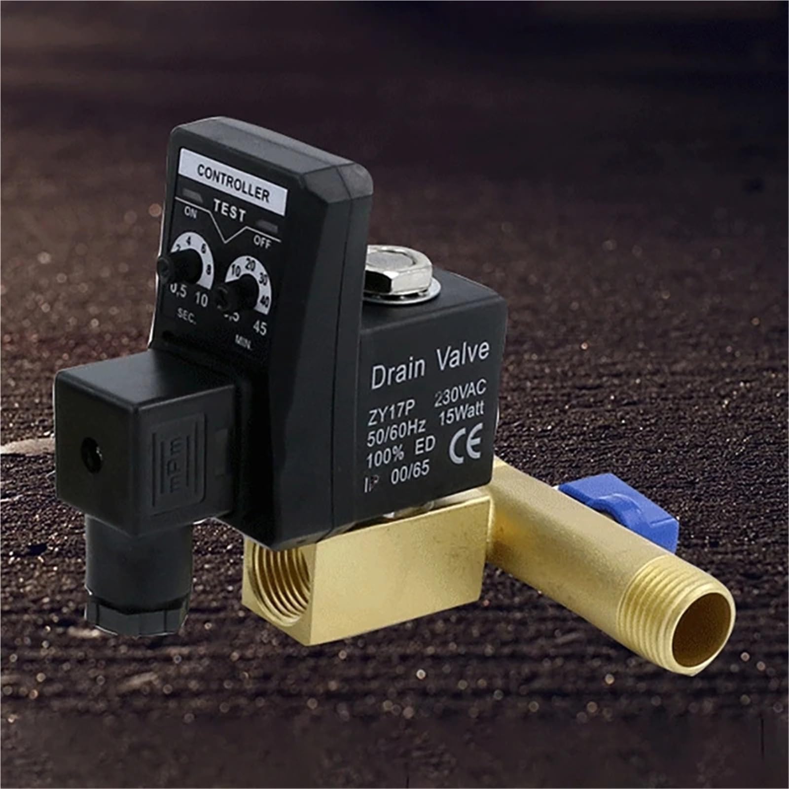 Compresor de aire de 2 vías con temporizador electrónico de 1/2 pulgada CA 220 V, válvula de drenaje automática for tanque de gas. Válvula de drenaje automática de 2 vías.