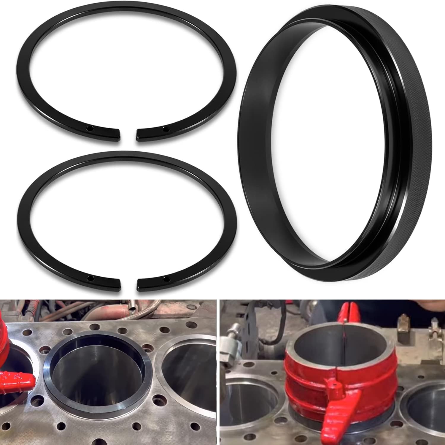 Piston Ring Compressor Adapter & AntiPolishing Ring Compatible With