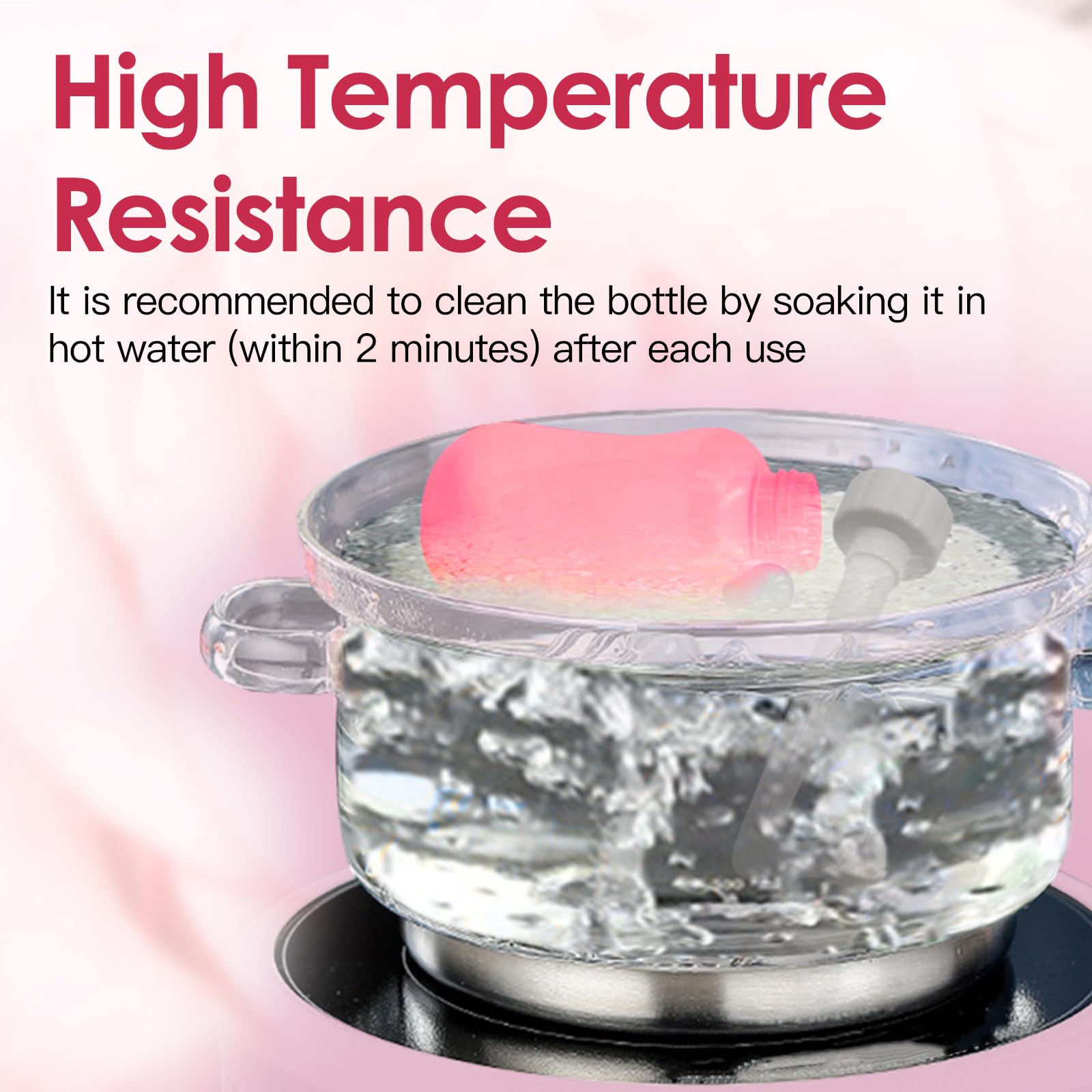 Peri Bottle, Peri Bottle for Postpartum Care, for Women and Men with Hemorrhoids, for Cleansing After Birth, Portable Travel Bidet Sprayer-Pink