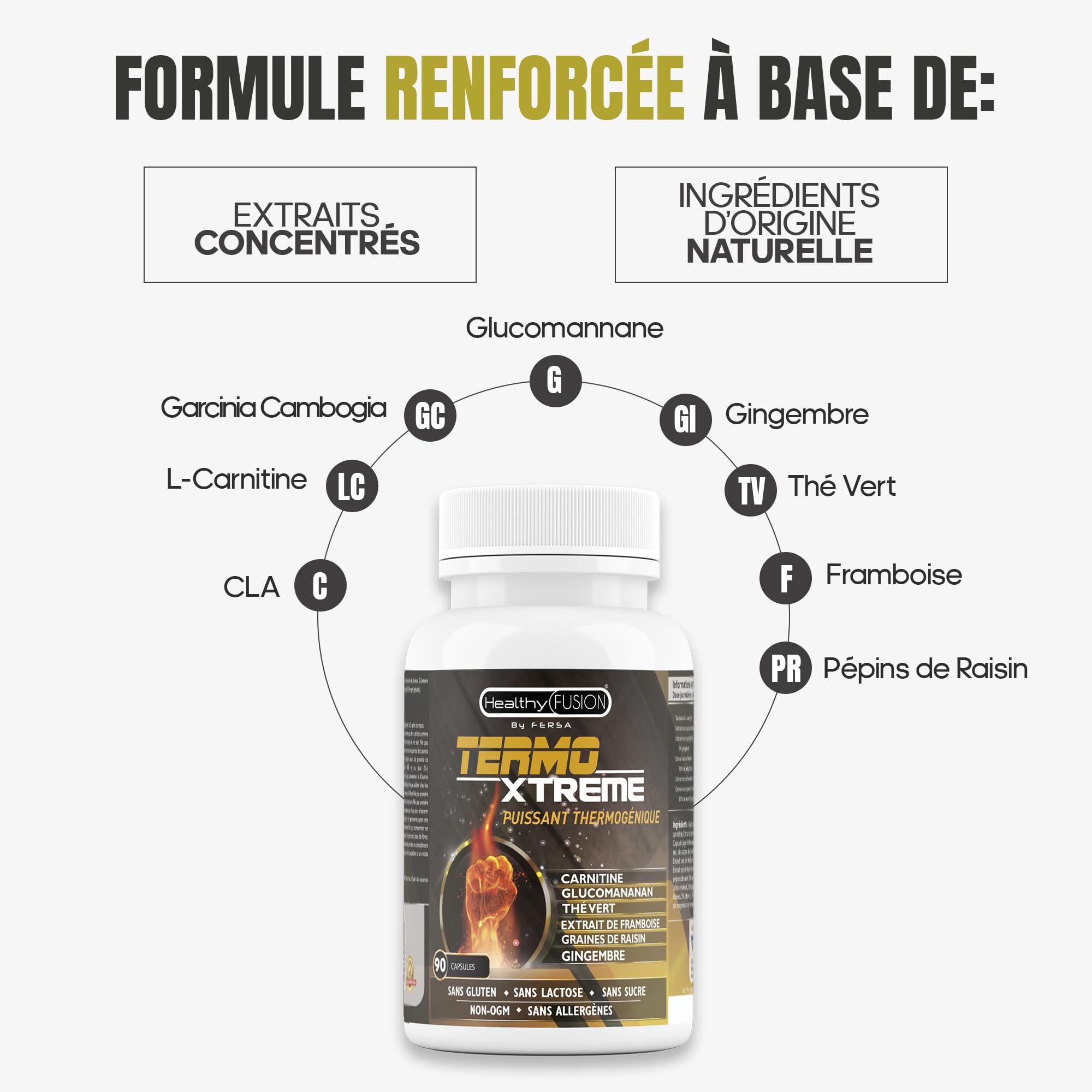 Brûleur de graisses puissant et efficace | Thermogénique | Gélules minceur avec effet coupe-faim et satiétant pour une perte de poids rapide| Glucomannane, L-Carnitine, Thé Vert et CLA | 90 gélules