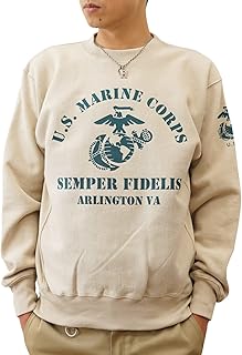 [ジーンズバグ] 12ozスウェット U.S.M.C. VA オリジナル ミリタリー プリント ヘビーウエイト スエット トレーナー 12SW-VA