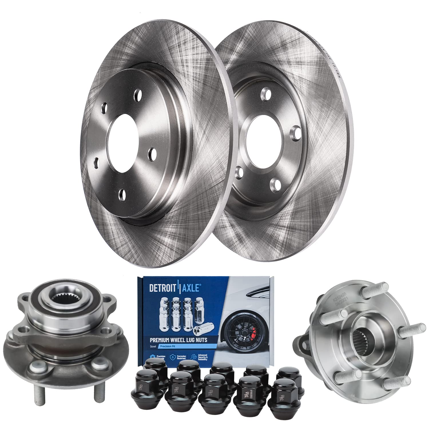 Detroit Axle - Rear Brake Kit for 2013-2020 Ford Fusion, 2013-2014