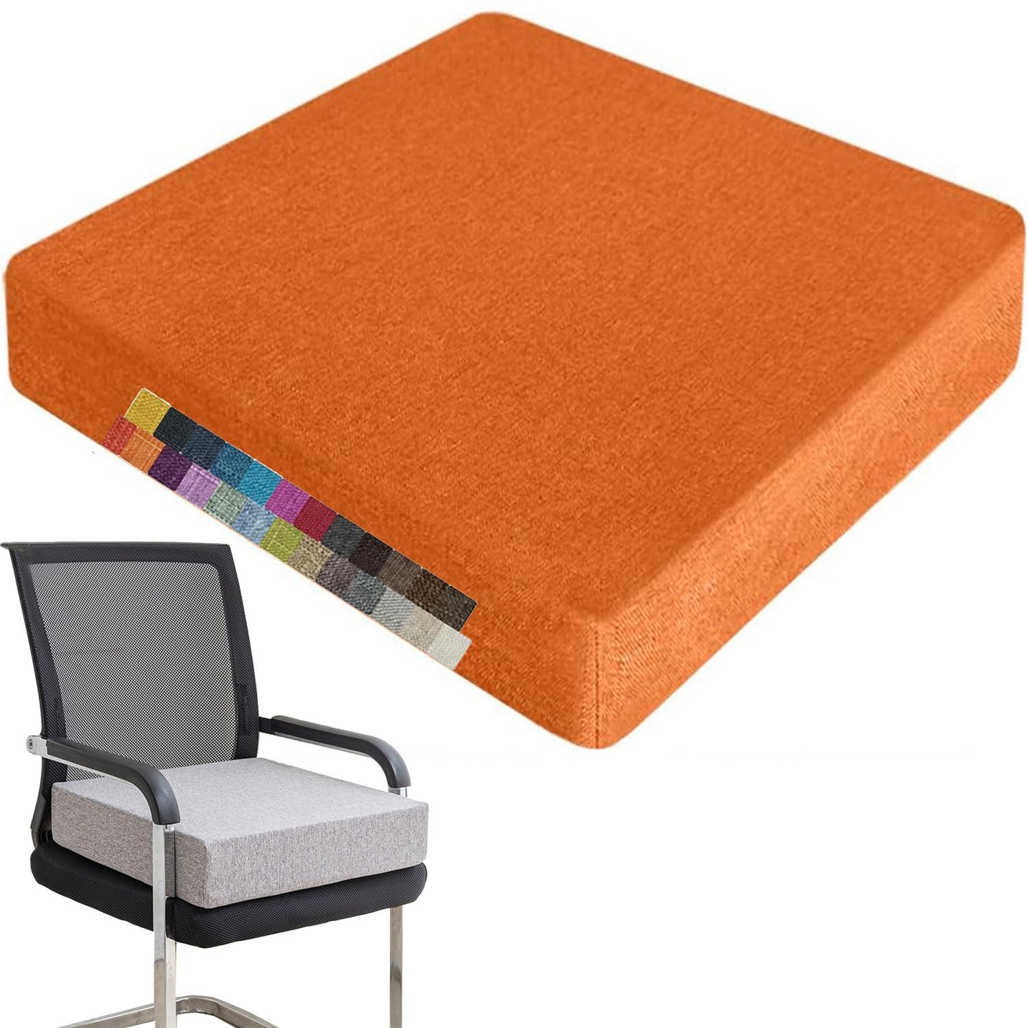 Poduszka na wysokie oparcie, 55 x 55 x 10 cm, antypoślizgowa, wygodna podkładka do siedzenia, do użytku wewnątrz i na zewnątrz, ergonomiczna konstrukcja zapewnia maksymalne wsparcie i relaks